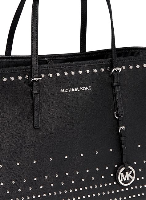 large michael kors tote with studs all over the front|Michael Kors saffiano large tote.